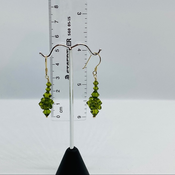Swarovski Green crystal Earrings - Picture 3 of 6